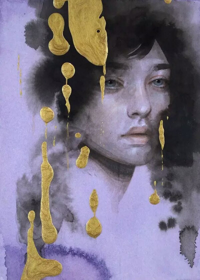 Tran Nguyen，越南籍美国插画师，作品细腻，精致的面容和超现实主义的画风，给画作带上了淡淡的忧郁，而不太浓烈的用色，也让画面变得有额外的视觉感。