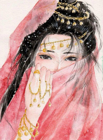 古风插画、风景、人物、手绘、水彩、水墨画，涂鸦、唯美、意境、背景壁纸。