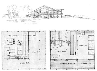 图1：柯布西耶早年设计的加乌尔度假别墅，1937年