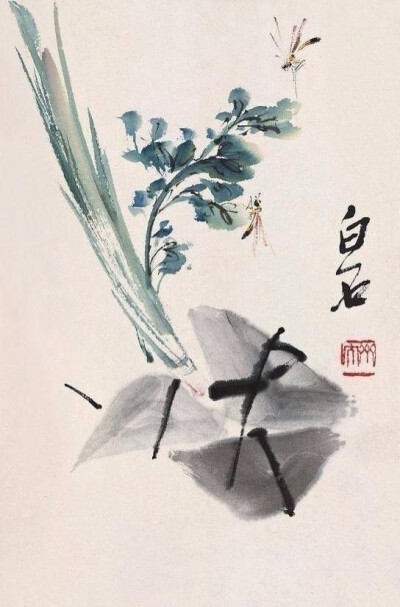 齐白石 作品《粽子黄蜂》