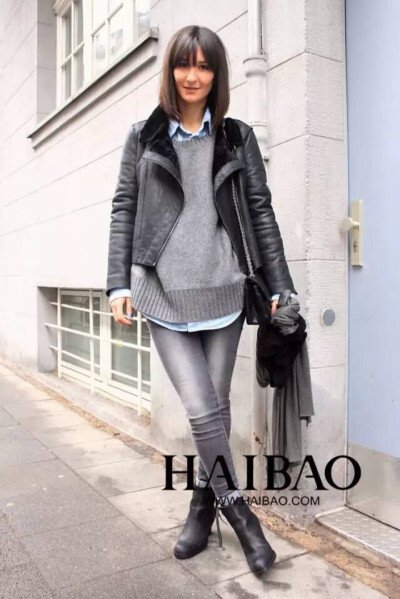 灰色調調 襯衫+毛衣