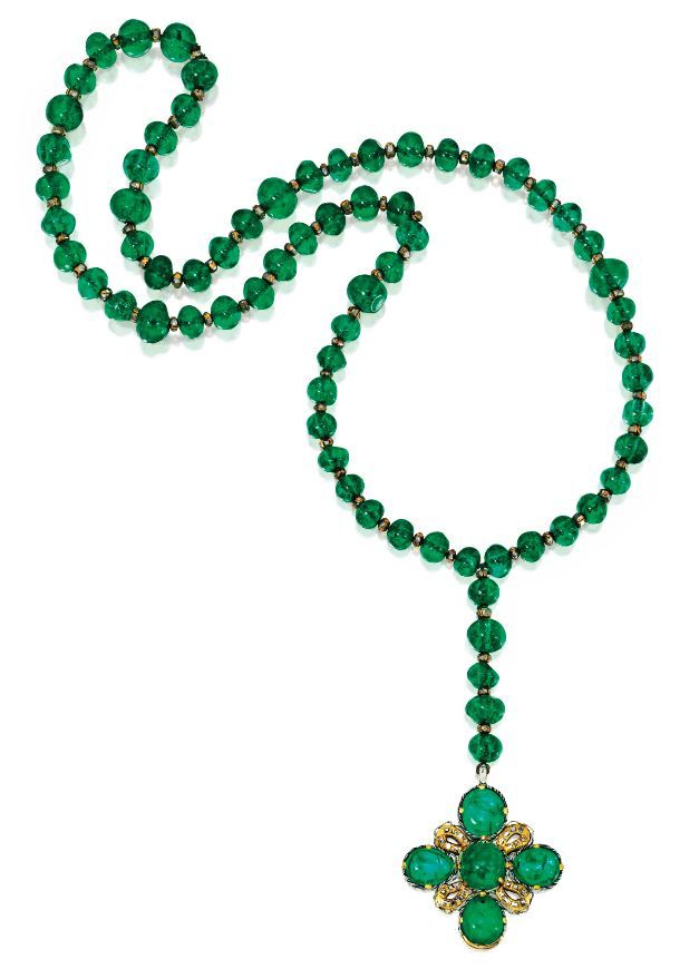 祖母绿，钻石和珐琅的念珠，德国