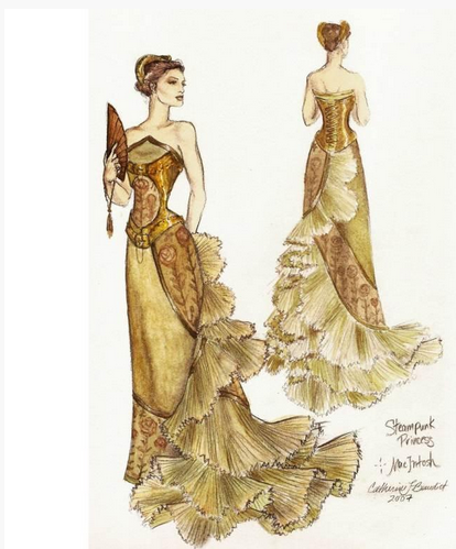 手绘 草图 素描 婚纱 礼服 优雅 唯美 艺术 草稿 素描 铅笔画 设计