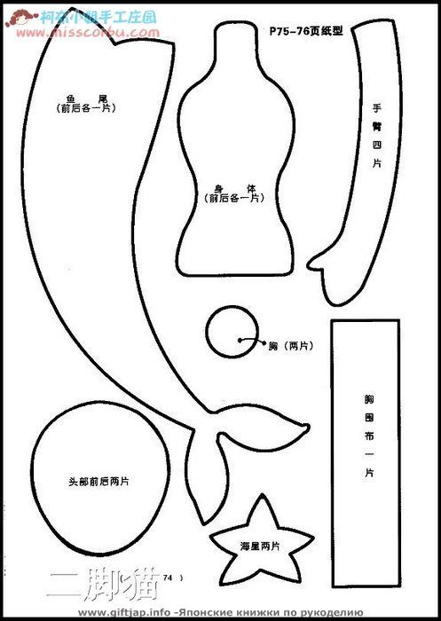 布偶手作图型 图片来自pinterest