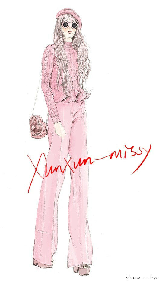 手绘时装画 自由插画师xunxun-missy 出版书籍《xunxun-missy不私藏的时尚穿搭术》 喜欢的盆友们可以关注她的微博～