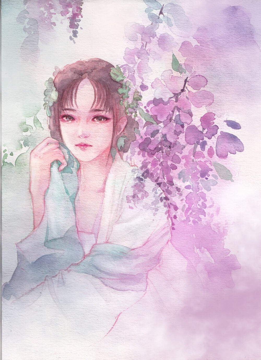 水彩画 手绘 古风插画 作者by ENOFNO