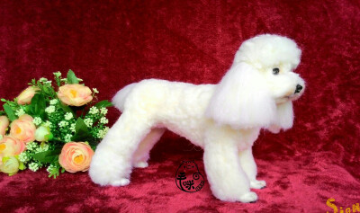 毛咪momi~羊毛毡寵物擬真poodle 20cm