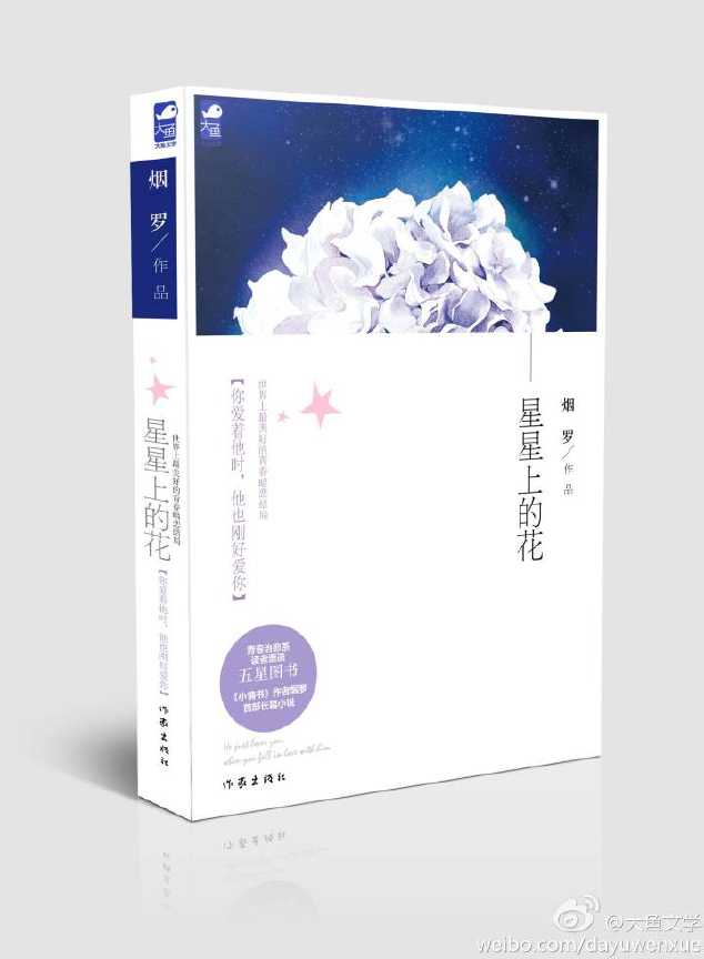 知名作家烟罗首部长篇小说《星星上的花》。最温暖治愈的暗恋故事，用爱情治愈爱情。让你相信这个世界上存在有一心一意的纯净爱恋，让你相信每颗星星上开出的玫瑰都独一无二。