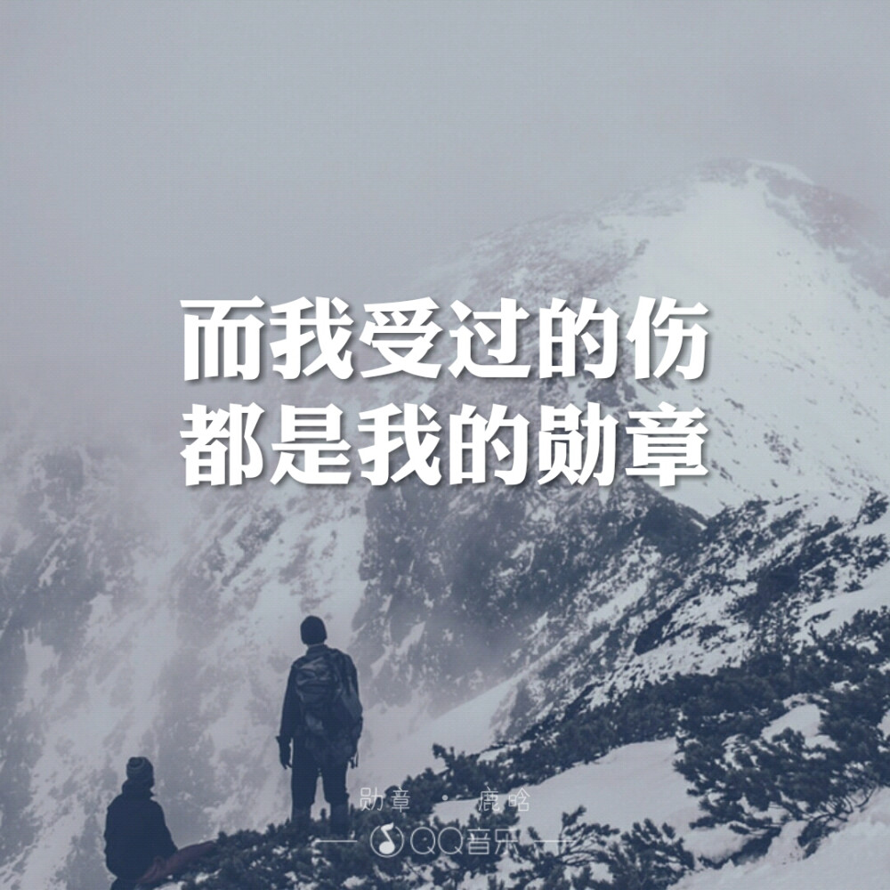 鹿晗 勋章 QQ音乐歌词海报