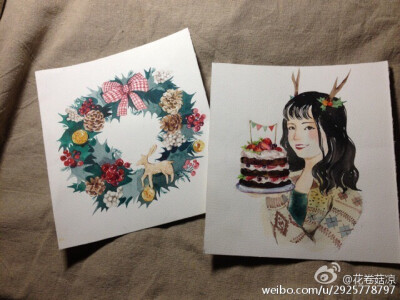 水彩画 手绘 女孩 作者by 花卷姑娘 微博：http://weibo.com/p/1005052925778797/album?from=page_100505&amp;amp;mod=TAB#place