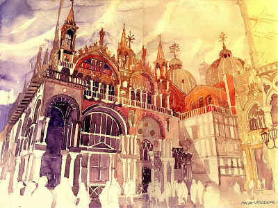 Maja Wronska建筑水彩插画欣赏
