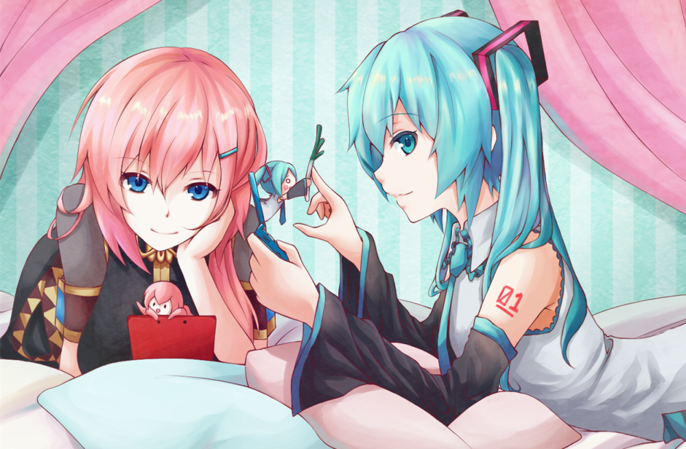 NyaSa p站 二次元 插画 少女 动漫 初音未来 巡音流歌 id=3194618