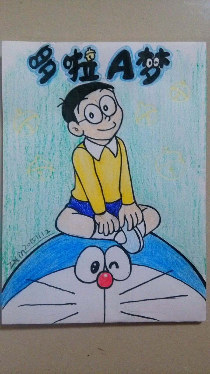 彩铅哆啦a梦