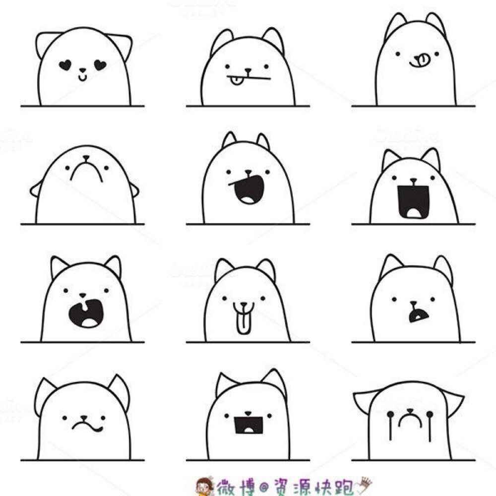 手帐手绘简笔画素材,喜欢写日记,写信的北鼻们,可以拿去收藏.#手帐