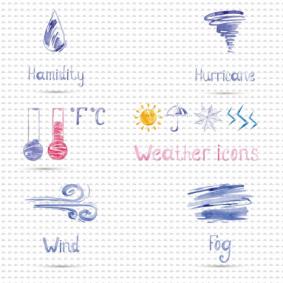 水彩手绘可爱天气预报