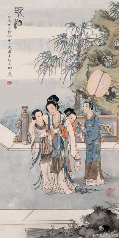 #人物画#【 谢之光 《仕女图》 】谢之光（1900--1976），初名廷川，署东山后裔，后易名之光，室名栩栩，浙江馀姚人。上海美术专科学校毕业。曾任南洋烟草广告公司美术员，九福公司美术主任，上海中国画院画师。早年…