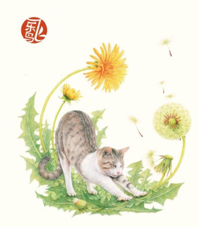 [飞乐鸟]彩铅猫咪·养一只猫，和它一起看春暖花开