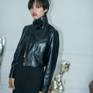 SUPERSCAPE素泊 原创设计 PU革机车皮衣机车夹克酷朋克 女15秋