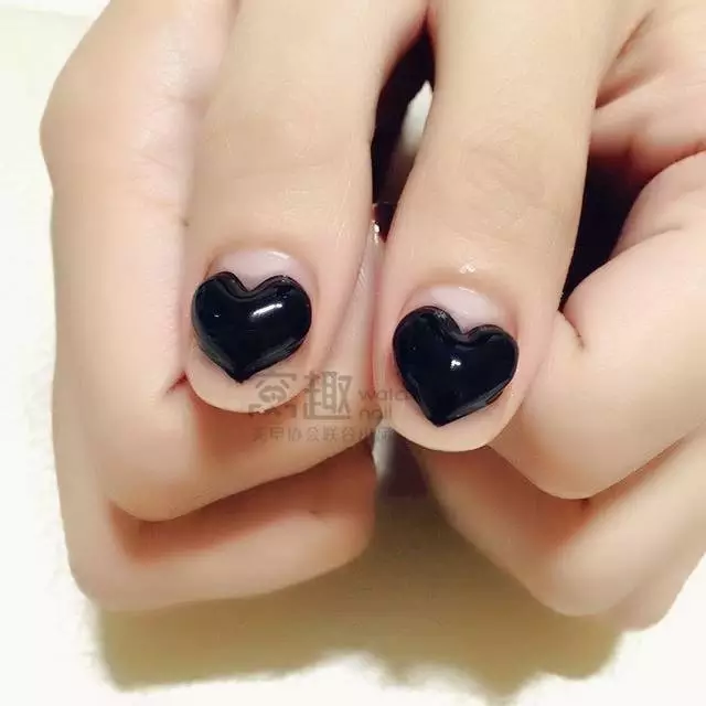 美甲～Nails ★ Black heart ♥