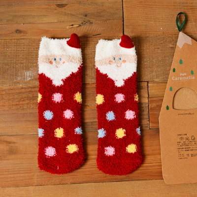 猫太太 加厚超保暖棉袜 袜子 caramella 女袜 圣诞老人