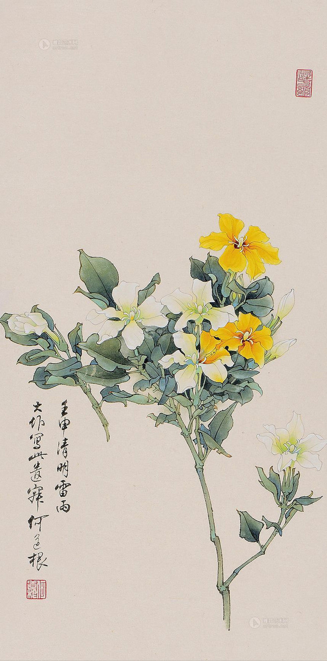 何道根工笔花卉作品欣赏