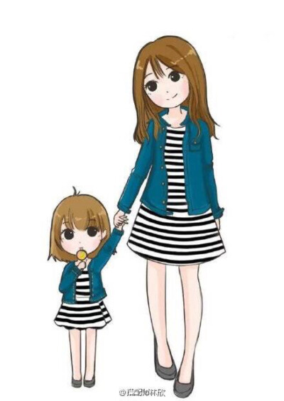 Q版服装设计 儿童服装设计 亲子装设计 喜欢请点赞