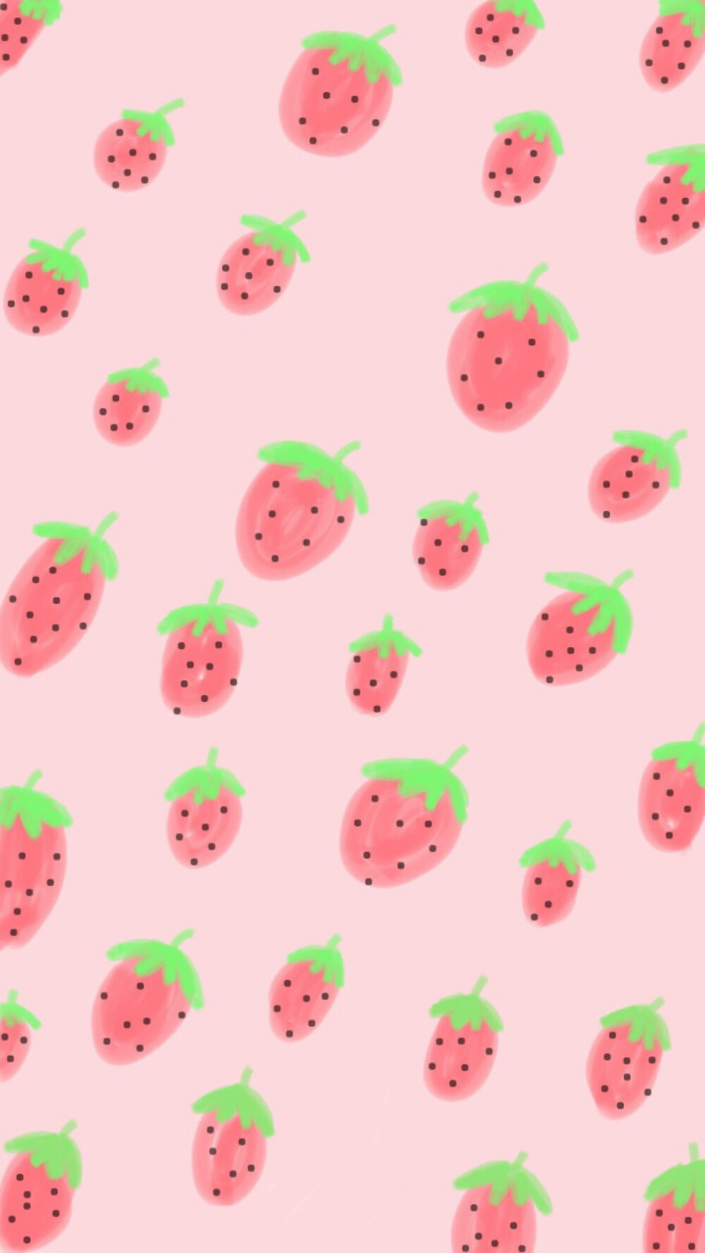 可爱小草莓平铺壁纸