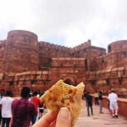 在印度的阿格拉古堡的烤饼。（在阿格拉古堡）