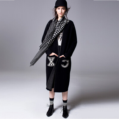 GAOGAO A298Y 独家硬货 加厚貂绒字母长款针织外套 奢华摩登