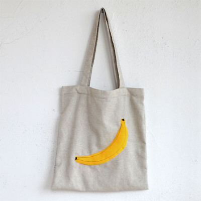 ouon香蕉麻布包单肩包夏季单肩布包环保袋 
