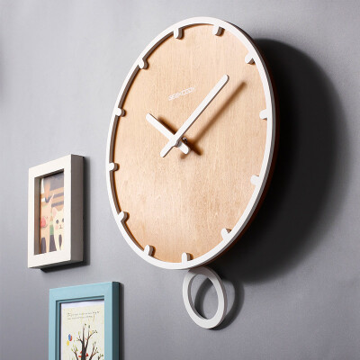 时尚简约木质摇摆挂钟 客厅时钟钟表 创意礼品