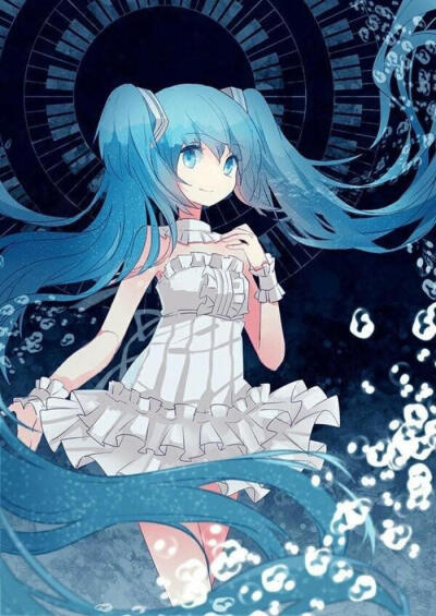 初音未来 意境 深海少女 公主殿下 V家族 葱 双马尾 傲娇 萝莉 萌萌哒 动漫美少女 二次元