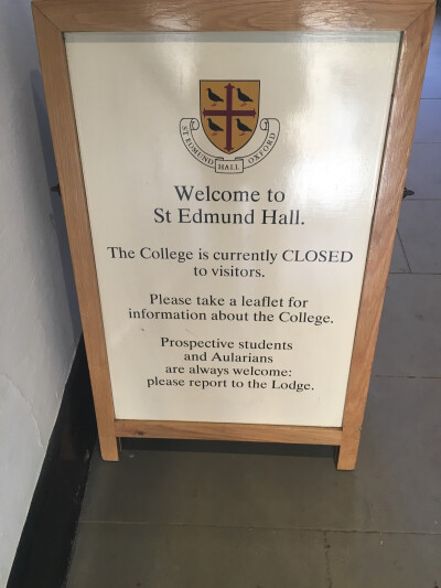 第七天 牛津大学一日游。St Edmund Hall