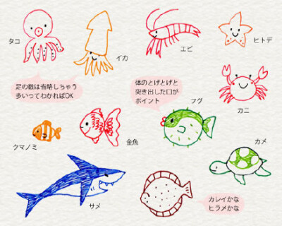 海洋动物の简笔画