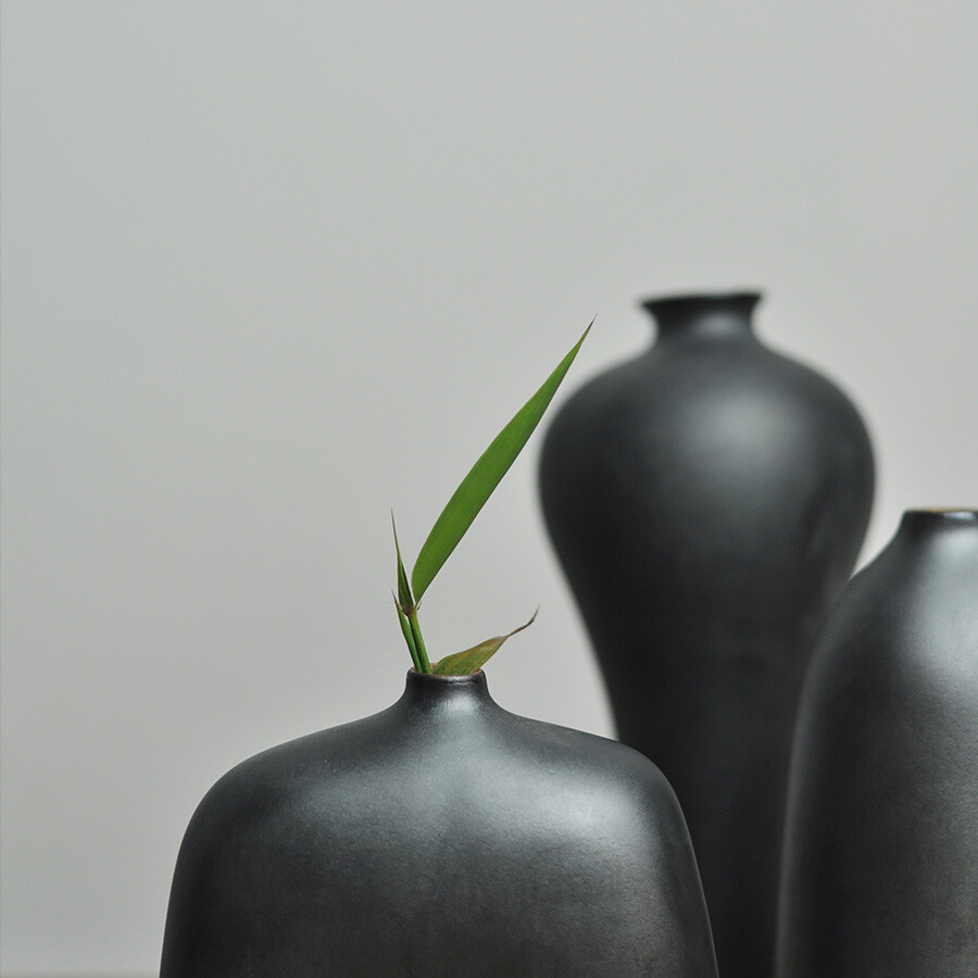 芥子家丨铁黑釉 梅瓶等异形 花插 陶泥 花器 家居茶道摆件