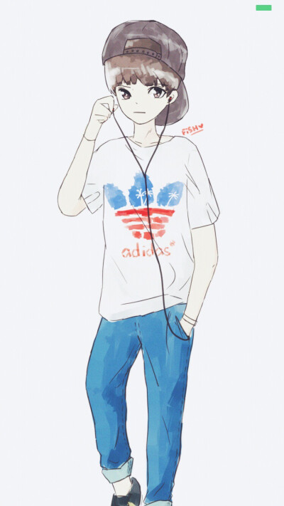 易烊千玺 粉丝绘图 （cr:@李二鱼会喷墨 ）