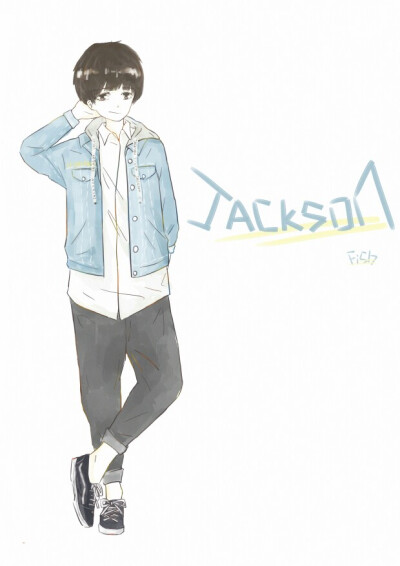 易烊千玺 粉丝绘图 （cr:@李二鱼会喷墨 ）