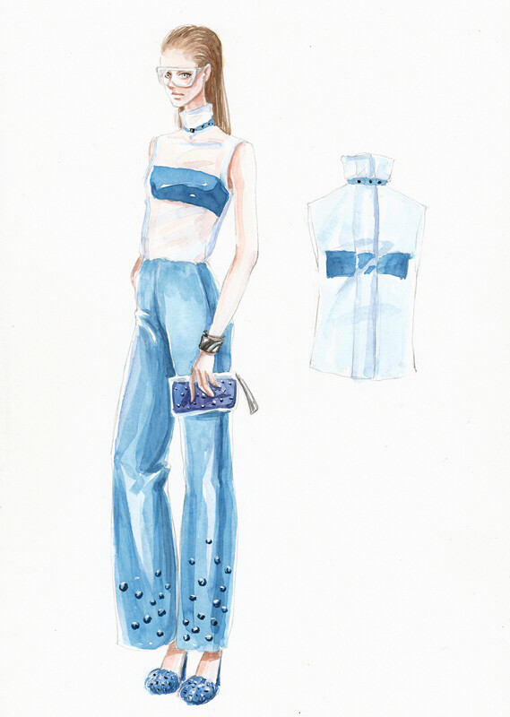 时尚插画服装手绘插画家园作者by阿坑