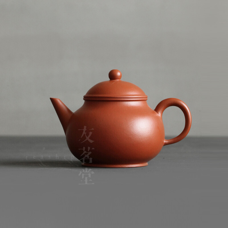 友茗堂 宜兴 朱泥 薄胎 矮潘 紫砂壶 功夫茶壶 茶具 ZS0282