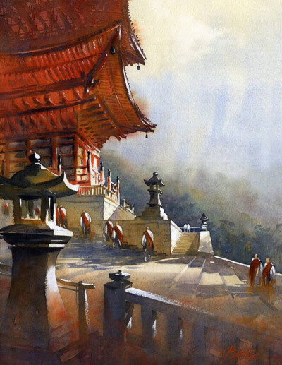 一位建筑设计师走遍世界并用画笔记录下这奇妙的景色。作者：Thomas W Schaller