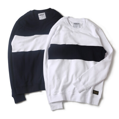 VIABUD AW BASIC SWEATER 拼接撞色休闲圆领卫衣