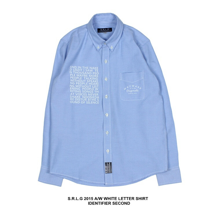 原创潮牌 S.R.L.G AW WHITE LETTER SHIRT