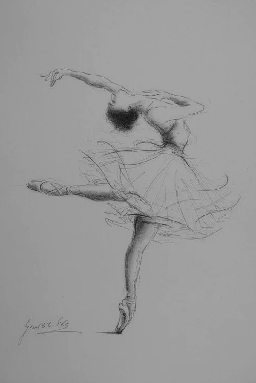舞蹈素描女孩图片