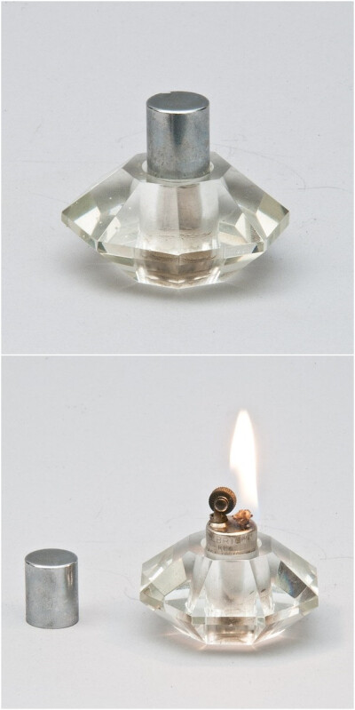 Allbright Octagonal Crystal Glass Table Lighter