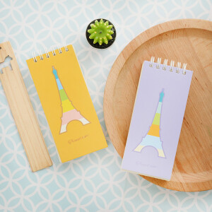 韩国创意文具糖果色铁塔线圈记事本随身便携横条便签线圈小本子