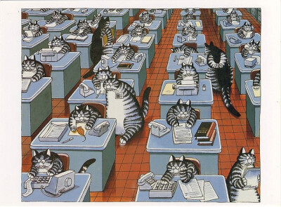 猫咪搞笑生活漫画 Cat Dreams By Bernard Kliban