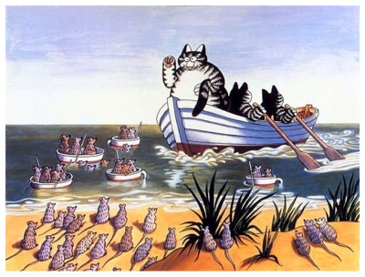 猫咪搞笑生活漫画 Cat Dreams By Bernard Kliban