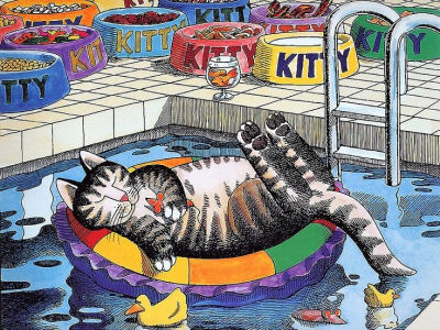 猫咪搞笑生活漫画 Cat Dreams By Bernard Kliban