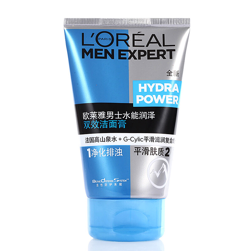 LOREAL欧莱雅男士洗面奶男士护肤水能润泽双效洁面膏