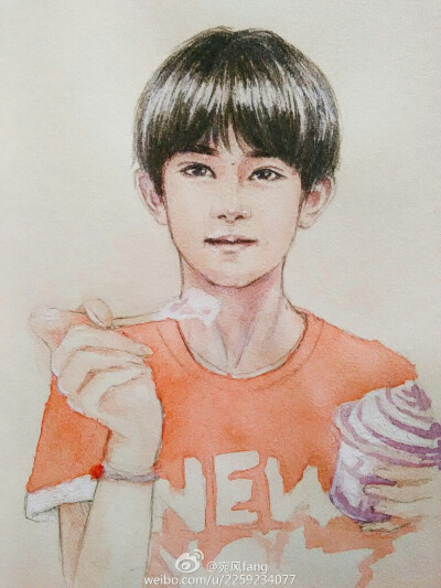 易烊千玺 粉丝绘图 （出处见水印）
